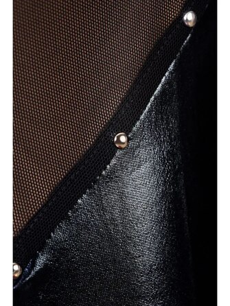 Сукня вінілова чорна Sunspice з сіткою на грудях, One size