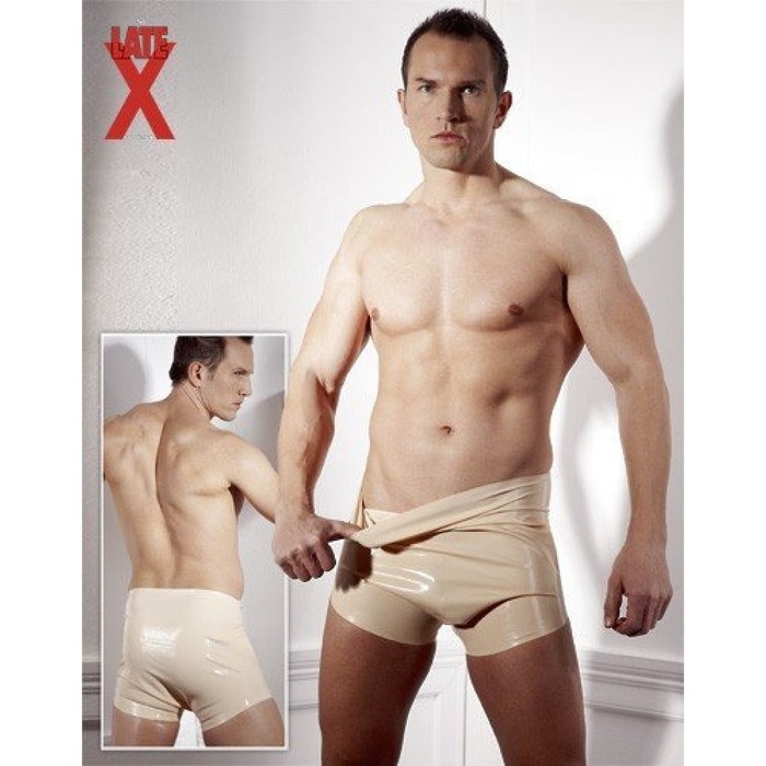 Мужские трусы-шорты из латекса LateX бежевые, S