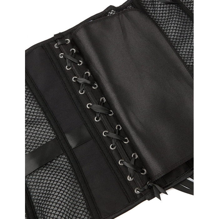 Корсет из сетки Star Night с крючками и шнуровкой, черный, S (без коробки)