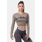 ТОП Nebbia LONG SLEEVE THUMBHOLE SPORTY CROP TOP MOCHA 585