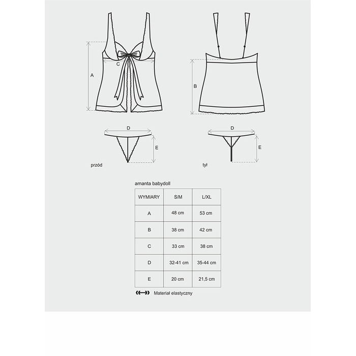 Бебідолл Amanta babydoll чорно-бірюзовий S/M