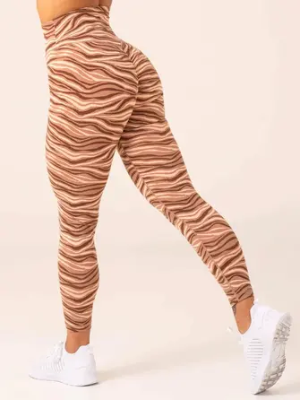 Леггинсы Ryderwear Unstoppable High Waisted Scrunch Leggings - Mocha Zebra
