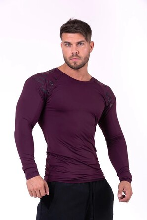 Чоловічий лонгслів Nebbia Hero Compression Shirt 146 Burgundy Bordo
