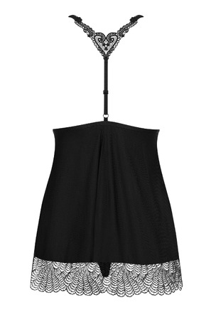 Бебидолл c кружевными вставками и трусиками в комплекте Obsessive Chiccanta черный, S/M