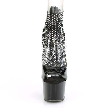 Босоніжки Adore-765RM на підборах 7 дюймів, 2 3/4 дюйма з закритою спинкою, блискавка ззаду, чорні