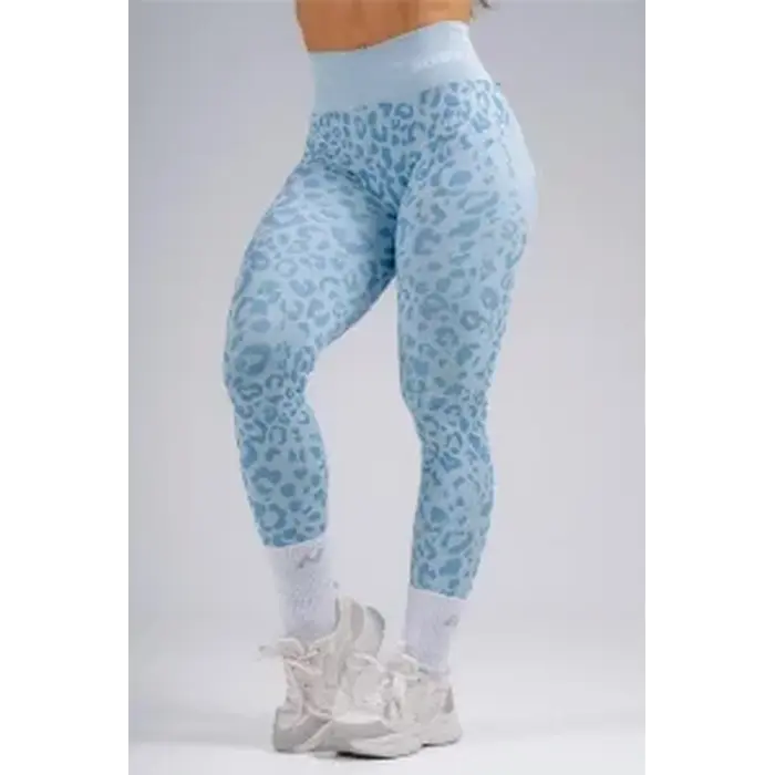 Компрессионные легинсы Nebbia Push-Up с леопардовым принтом PRIMAL Blue Leopard 849