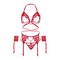 Комплект нижньої білизни Leg Avenue Eyelash Lace Open Cup RED O\S