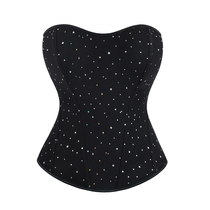 Корсет со стразами Star Night 6 Plastic Bones черный, XS