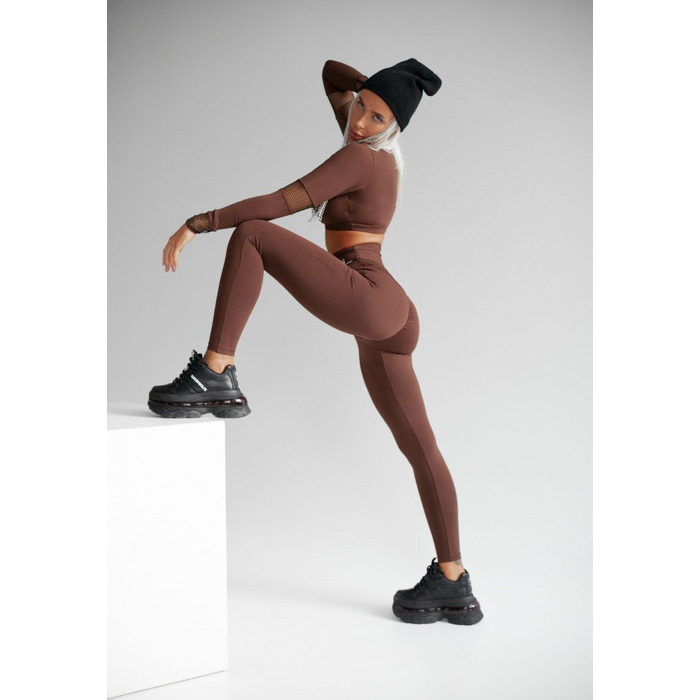 Топ Fitzona Brown Top With Details In Fishnet