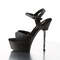 Босоніжки Pleaser Captiva-609 *6 дюймів з ремінцем на щиколотці PF на підборах, чорні, веганська шкіра/чорний