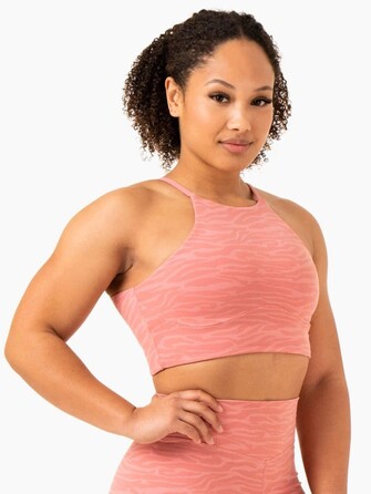 Топ Transform Reversible Sports Crop - Pink Zebra