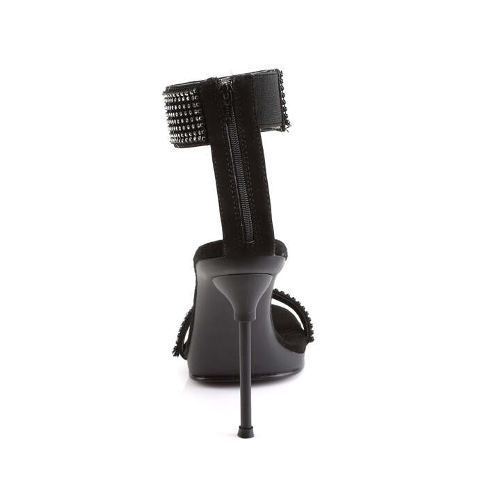 Босоножки Chic-40, каблук 4 1/2 дюйма, ремешок на щиколотке шириной 1/4 дюйма, с ремешком на щиколотке, молния сзади, чёрные