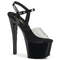 Босоніжки Pleaser Sky-308-1 *7 дюймів на підборах, 2 3/4 дюйма з ремінцем на щиколотці PF, сірі/чорні
