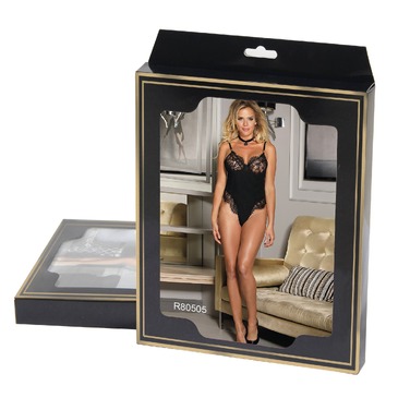 Сексуальное боди с кружевом Star Night черное, XL