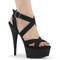 Босоніжки Pleaser Delight-638 *6 дюймів на підборах, 1 3/4 дюйма з перехресним ремінцем на щиколотці PF, чорні
