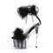 Босоножки Pleaser Adore-724F, каблук 7 дюймов, манжета на щиколотке из меха марабу PF 2 3/4 дюйма, молния сзади, прозрачный/черный