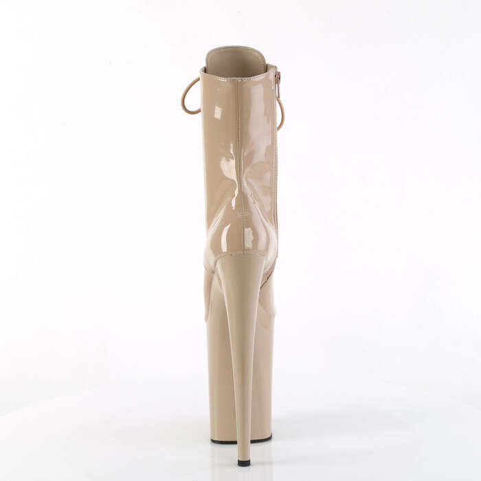 Ботильоны Infinity-1020, каблук 9 дюймов, высота ботинок 5 1/4 дюйма, шнуровка спереди, молния сбоку, бежевый