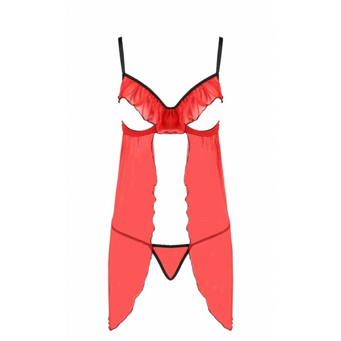 Пеньюар с открытой грудью CHERRY CHEMISE red S/M - Passion