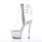 Ботинки Pleaser Stardance-1018C-7, каблук 7 дюймов, 2 3/4 дюйма, открытый носок и пятка, молния сбоку, прозрачные
