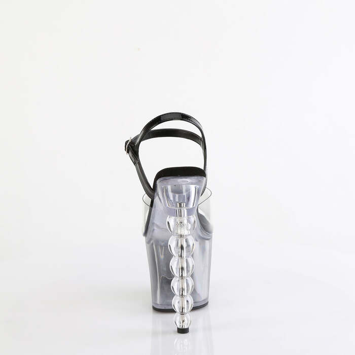 Босоніжки Bliss-708-1BC **7-дюймовий каблук, 2 3/4-дюймовий ремінець на щиколотці PF, прозорі/чорні