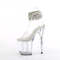 Босоніжки Pleaser Flamingo-891-2RS *8-дюймовий каблук, 4-дюймові босоніжки з манжетою на щиколотці зі стразами, прозорі