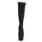 Чоботи Pleaser Adore-2008 **7-дюймовий каблук, 2 3/4-дюймові PF Stretch натягнуті чоботи до коліна, чорні замшеві