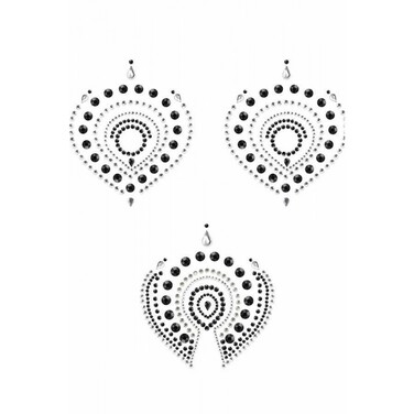 Прикраси для грудей та бікіні зі стразами Flamboyant від Bijoux Indiscrets, сріблясто-чорні