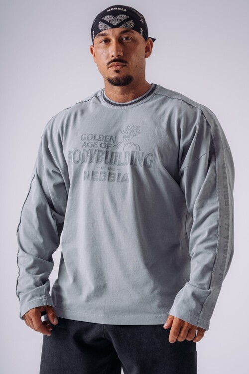Лонгслів чоловічий NEBBIA x Olympia Long Sleeve T-Shirt Light Grey 952