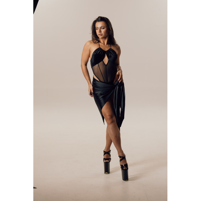 Боді KRUTA Silhouette Body з напівпрозорої сітки з відкритою спиною для танців та lifestyle