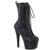 Чоботи Adore-1040SPF *7-дюймовий каблук, 2 3/4-дюймові черевики на шнурівці спереду з PF, чорні