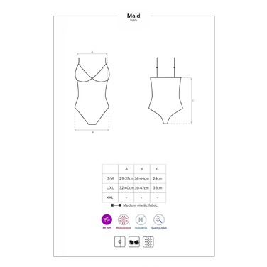 Костюм Покоївка Obsessive Maid синій з білим фартухом, S/M