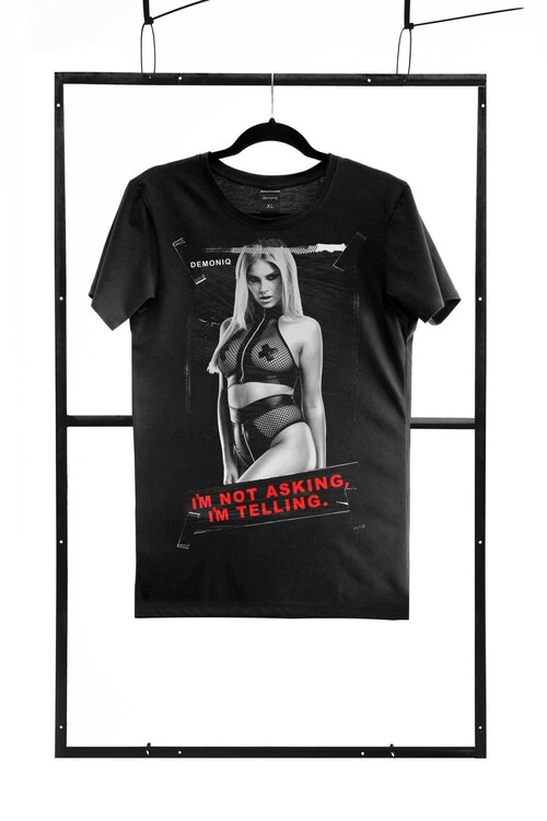 Мужская футболка с принтом «I'm Not Аsking» Demoniq TSHRB008 черная, L