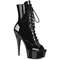 Ботильоны Pleaser Delight-1021, каблук 6 дюймов, высота 3,5 см, открытый носок, шнуровка, боковая молния, чёрные