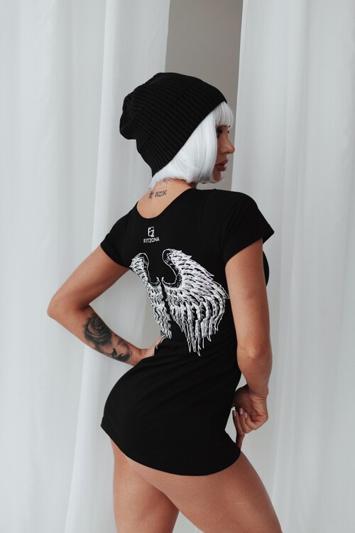 Плаття Fitzona BLACK SHIRT DRESS WITH WINGS
