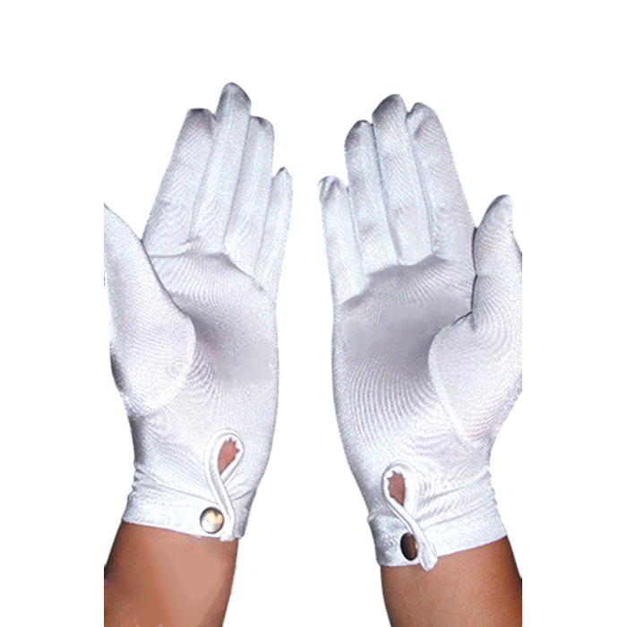 Перчатки короткие с кнопкой Sunspice, белый