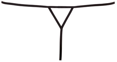 Стрінги сексуальні Cottelli Collection Starfish з декоративними намистинами та перлиною, чорні, S/M