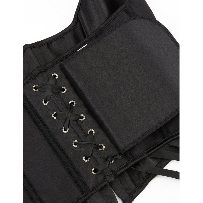 Корсет на зав'язках стрічках із бретелями Star Night 12 Plastic Bones з підтримкою бюста, чорний, S