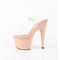 Босоніжки Pleaser Adore-708 на підборах 7 дюймів, босоніжки з ремінцем на щиколотці 2 3/4 дюйма, прозорі/рум'яні