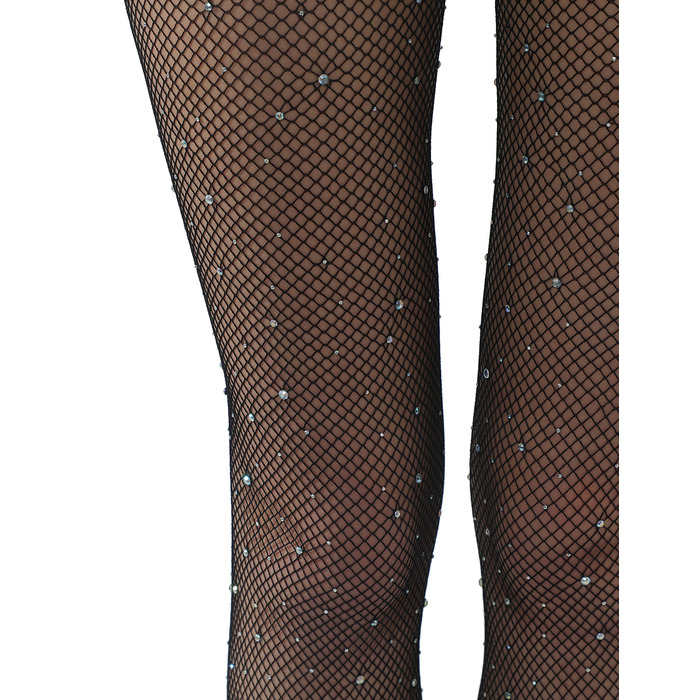 Колготки у сіточку зі стразами Star Night чорні, XS-M