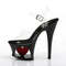 Босоніжки Pleaser Moon-708HRS на підборах 7 дюймів, з вирізом 2 3/4 дюйма з ремінцем на щиколотці PF, прозорі/чорні