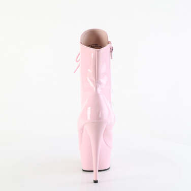 Чоботи Delight-1020 на підборах 6 дюймів, чоботи до щиколотки 1 3/4 дюйма зі шнурівкою спереду, блискавка збоку, ніжно-рожеві