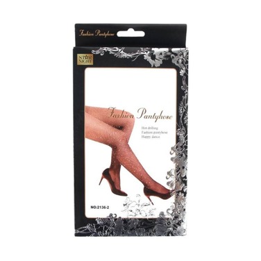 Колготки в сеточку со стразами Star Night телесного цвета XS-L