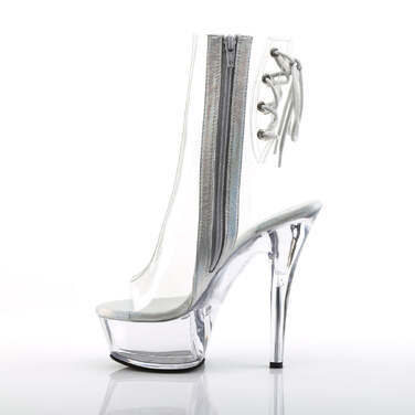 Чоботи Kiss-1018C *6 дюймів на підборах, 1 3/4 дюйма з відкритим носком/п'ятою, бокова блискавка, прозорі