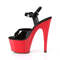 Босоножки Pleaser Adore-709, каблук 7 дюймов, ремешок на щиколотке шириной 2 3/4 дюйма, чёрный лак/красный