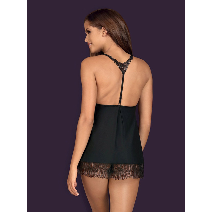 Бебідол Obsessive Chiccanta babydoll & thong black L/XL