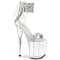 Босоножки Pleaser Flamingo-827RS *Каблук 8 дюймов, манжета на щиколотке 4 дюйма, босоножкии с PF, молния сзади, прозрачный/серебристый