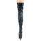 Сапоги Pleaser Adore-3000HWR, каблук 7 дюймов, эластичный ботинок PF 2 3/4 дюйма, молния сбоку, чёрный с чёрной голограммой