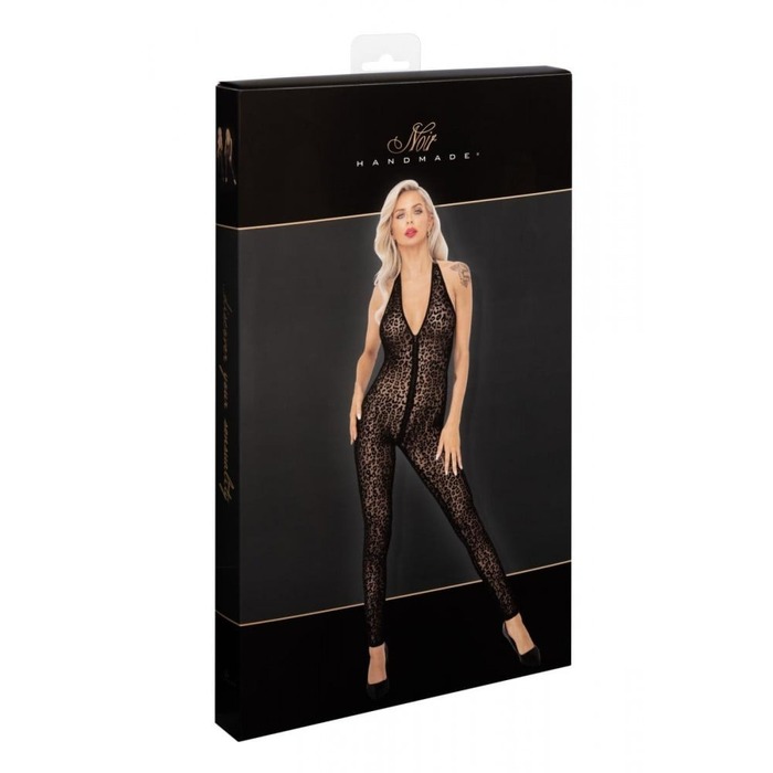 Бодистокинг сексуальный с леопардовым принтом XL F286 Noir Handmade