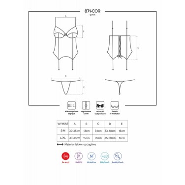 Боди Obsessive 871-COR-2 S/M