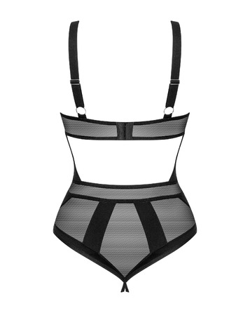 Боди с геометрическим дизайном и открытым доступом Obsessive Chic Amoria черный, XS/S